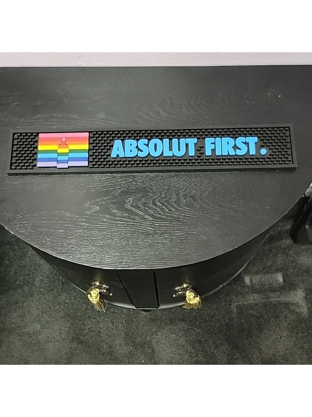 ABSOLUT VODKA Rainbow Pride Flag Bar Spill Rail Mat LGBTQIA+ Absolut First - Picture 1 of 5